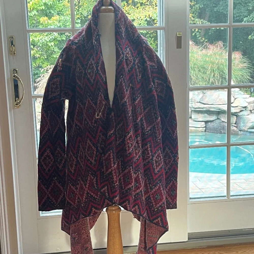 Anthropologie Sleeping on Snow Echoing Argyle Cardigan Women's Size M - Picture 1 of 6